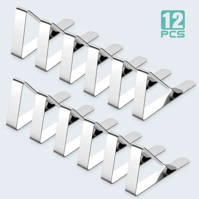 Alt view image 7 of 7 - 12 Pack Tablecloth Clips - Heavy Duty Picnic Table Clips, Stainless Steel Table Cloth Cover Clamps, Table Cloth Holders Ideal for Restaurant Picnics Marquees Weddings Graduation Party