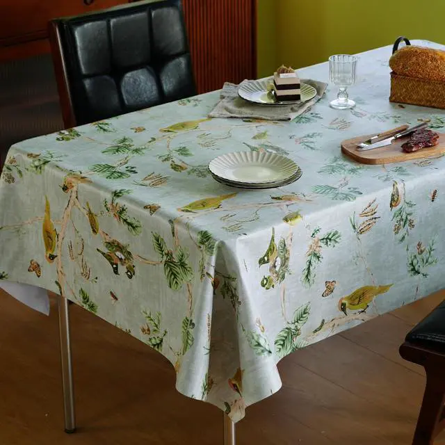 Alt view image 7 of 7 - Rectangle Table Cloth,100% Waterproof Tablecloth Oil Proof Spill Proof Vinyl Table Cloth, Wipe Clean Plastic Table Cover for Dining, Camping, Indoor and Outdoor 52" x 70",Magpie
