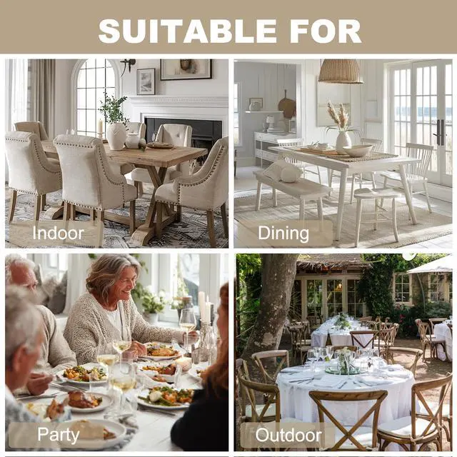 Alt view image 6 of 7 - Faux Linen Polyester Rectangle Tablecloth - Wrinkle and Stain Resistant Washable Table Cloth for Kitchen Dining Room Holiday Table Cover for Party Dinner, Beige, 54 x 80 Inch