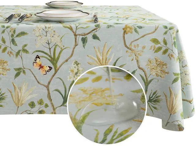 Main image of Rectangle Table Cloth,100% Waterproof Tablecloth Oil Proof Spill Proof Vinyl Table Cloth, Wipe Clean Plastic Table Cover for Dining, Camping, Indoor and Outdoor 52" x 70",Leaves