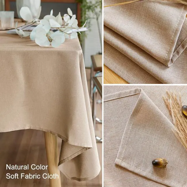 Alt view image 6 of 7 - Textured Polyester Tablecloth Rectangle 52x70 Waterproof Spill-Proof Wipeable Table Cloth Wrinkle Free Dining Table Cover for Birthday Farmhouse Spring Tablecloths Up to 36'X54''