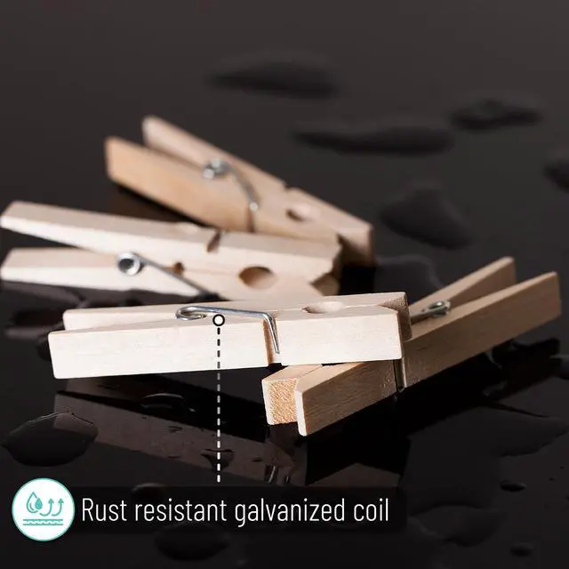 Alt view image 4 of 7 - Large Wooden Clothes Pins, 2.9 Inch, 50 Pack
