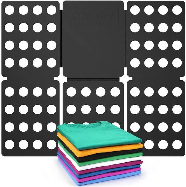 Main image of Shirt Folder Board Mini Clothes Folding Board Durable Plastic T-Shirt Folder Easy to Fold Shirts Board T Shirt Folder Laundry Folding Board Folding Tool for Kids and Adults Black