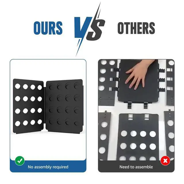 Alt view image 6 of 7 - Shirt Folder Board Mini Clothes Folding Board Durable Plastic T-Shirt Folder Easy to Fold Shirts Board T Shirt Folder Laundry Folding Board Folding Tool for Kids and Adults Black