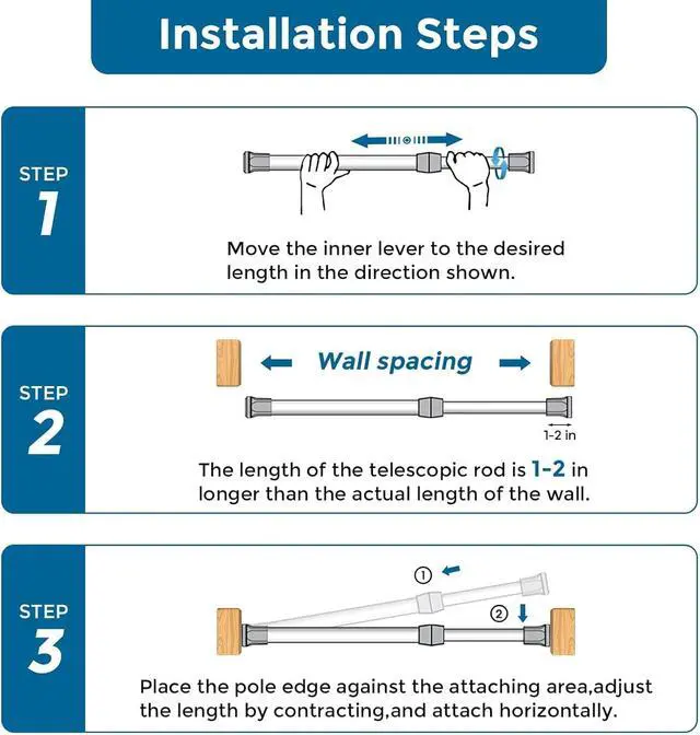 Alt view image 6 of 7 - 2pcs Spring Tension Rods Adjustable 26 to 39 inch Small Tension Curtain Rod No Drilling Expandable Spring Loaded Curtain Rod,Suitable for Doors and Windows 28 to 36 inch, White