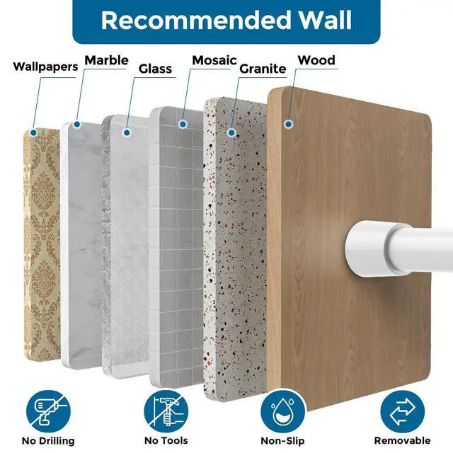 Alt view image 5 of 7 - 2pcs Spring Tension Rods Adjustable 26 to 39 inch Small Tension Curtain Rod No Drilling Expandable Spring Loaded Curtain Rod,Suitable for Doors and Windows 28 to 36 inch, White