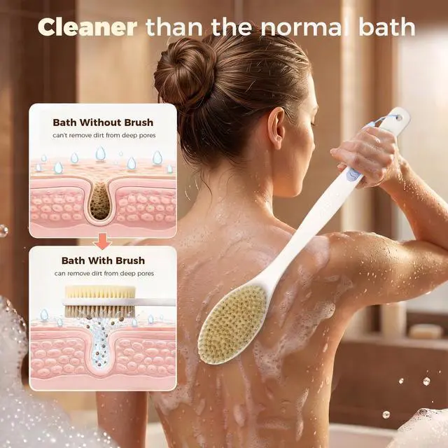 Alt view image 3 of 7 - Back Scrubber for Shower with Long Handle, Blue