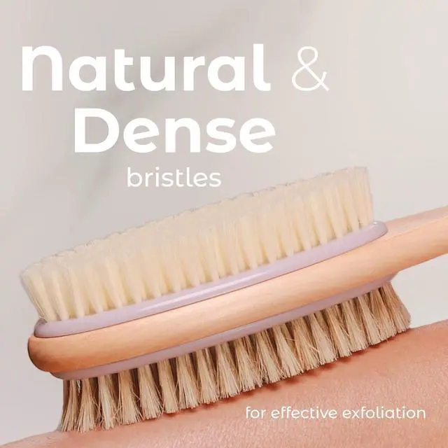 Alt view image 3 of 7 - Back Scrubber Shower Brush Long Handle Dual Sided Body Brush with Exfoliating Soft Bristles for Back Scrubbing Deep Cleaning and Body Wash (Lavender)