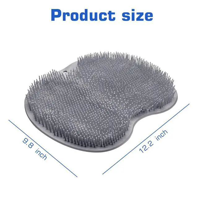 Alt view image 7 of 7 - Shower Foot Scrubber Mat Back Washer Exfoliating Bath Wash Pad Wall Mounted Slip Suction Cups for Use in Cleaner Men and Women