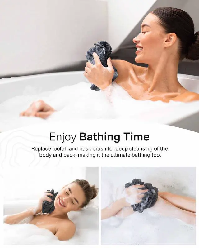 Alt view image 3 of 7 - Exfoliating Washcloth Towel, Back Scrubber for Shower for Women, Exfoliating Body Scrubber, Loofah Sponge Wash Cloth, Korean Japanese Exfoliating Shower Towel, Exfoliator Washer for Bath