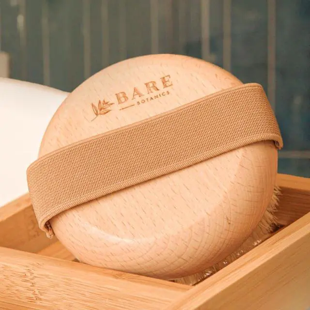 Alt view image 4 of 7 - Dry Body Brush for Lymphatic Drainage - Improve Circulation w/Gentle Exfoliation for Soft Skin - Ergonomically Designed w/Elastic Strap - Soft but Firm Natural Boar Bristles