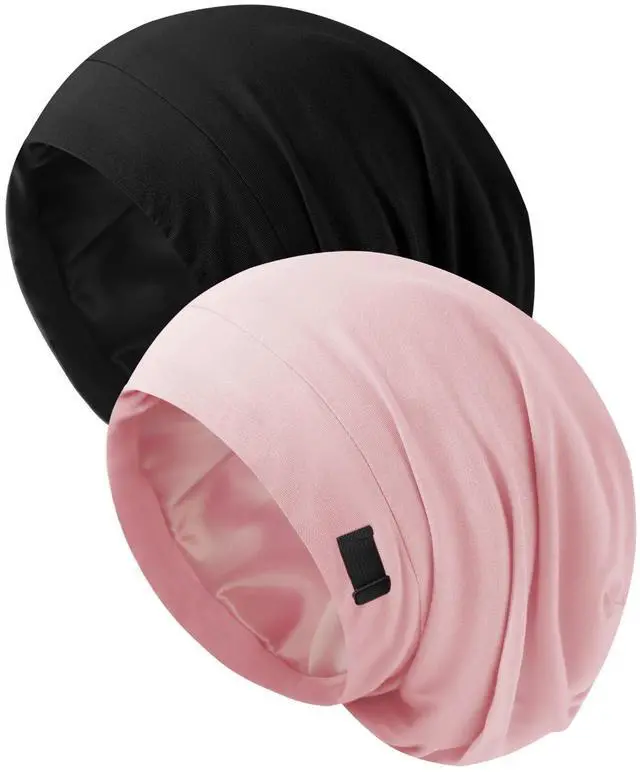 Main image of Silk Hair Bonnet for Sleeping Women Men, 2Pcs