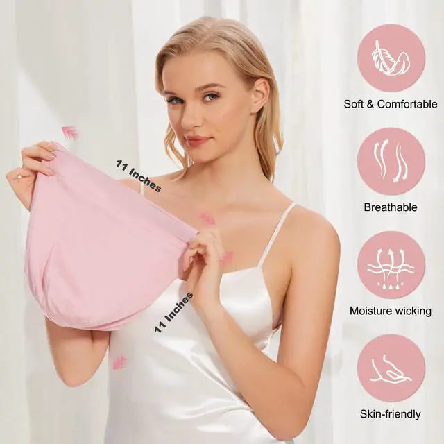 Alt view image 3 of 7 - Silk Hair Bonnet for Sleeping Women Men, 2Pcs