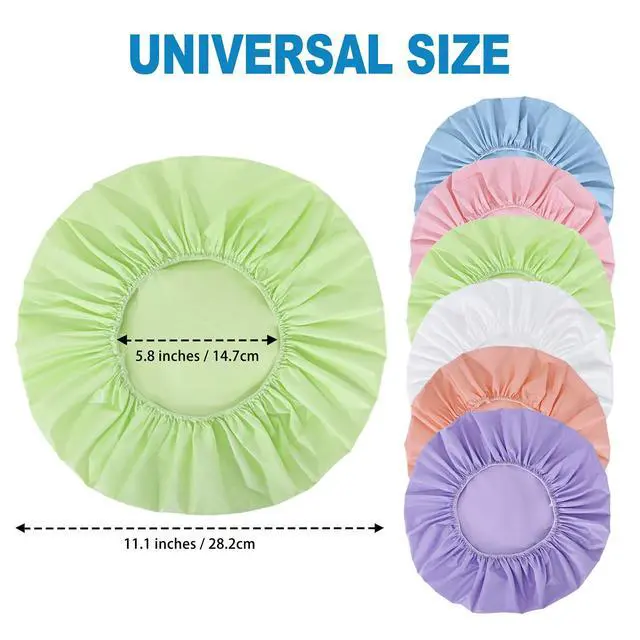 Alt view image 4 of 6 - 6 PCS Shower Caps for Women, Double Side Waterproof Shower Cap, PEVA Bath Caps for Shower, Bathing Shower Caps - Candy Color