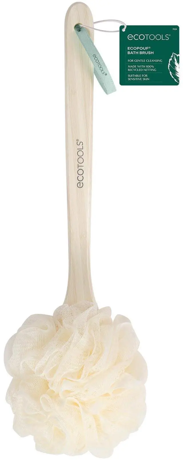 Main image of EcoPouf Bath Brush, Loofah Brush for Bath & Shower, Made with Long Handle & Recycled, Soft Netting for Gentle Exfoliation, Back Brush for Men & Women, Eco-Friendly & Cruelty-Free, 1 Count