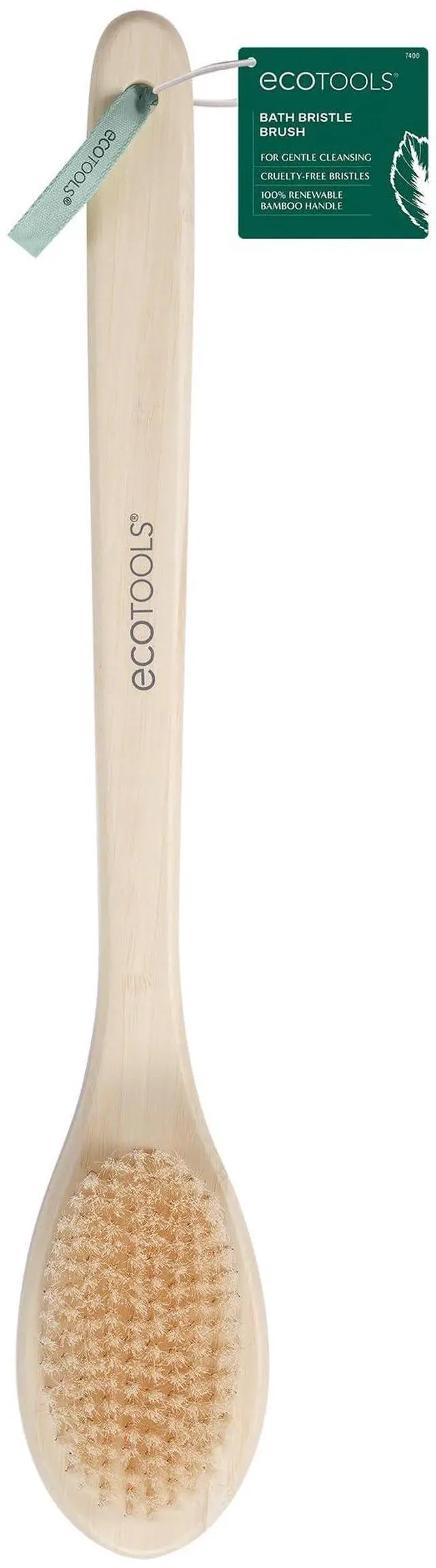 Main image of Bath Bristle Brush, Bath Brush with Long Handle, Cleanse Back & Hard-to-Reach Areas, Eco Friendly Shower Brush for Exfoliating, Cruelty Free Nylon Bristles, Vegan, 1 Count