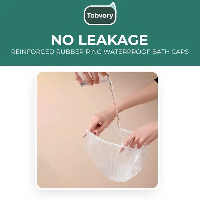 Alt view image 4 of 7 - Disposable Shower Caps - 100PCS Shower Cap Waterproof Plastic Shower Cap For Women Men For Hair - Extra Elastic Large Shower Caps For Bath, Hair Treatment, Conditioning In Home Hotel Travel