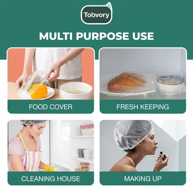 Alt view image 6 of 7 - Disposable Shower Caps - 100PCS Shower Cap Waterproof Plastic Shower Cap For Women Men For Hair - Extra Elastic Large Shower Caps For Bath, Hair Treatment, Conditioning In Home Hotel Travel