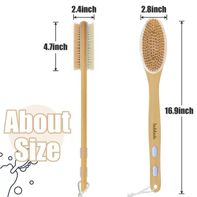 Alt view image 2 of 7 - Back Scrubber for Shower,Bath Brush with Long Handle,Men and Women (Blue)