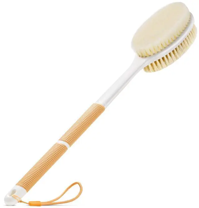 Main image of Body Scrubber Anti Slip for Shower, Shower Brush Long Handle with Stiff and Soft Bristles, Body Wash Exfoliating Back Scrubber for Bath or Dry Brushing Body Brush(Orange)