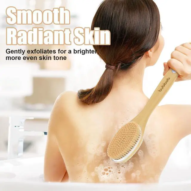 Alt view image 5 of 7 - Back Scrubber for Shower,Bath Brush with Long Handle,Men and Women (Blue)