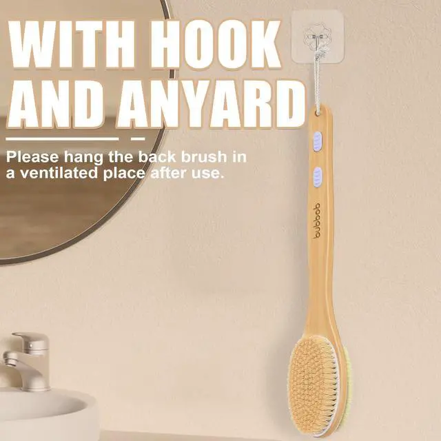 Alt view image 7 of 7 - Back Scrubber for Shower,Bath Brush with Long Handle,Men and Women (Blue)