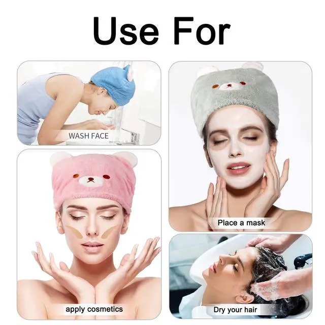 Alt view image 6 of 7 - 3Pcs Hair Drying Towel for Kids Girls Soft Absorbent Kids Dry Hair Cap Kids Hair Towel Wrap Head Towel Wraps for Kids
