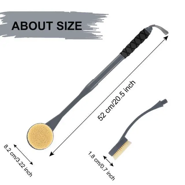 Alt view image 5 of 7 - Back Scrubber for Shower,20.5" Long Handle Shower Brush for Body for Deep Clean,Back Brush for Shower for Men Women(Grey)
