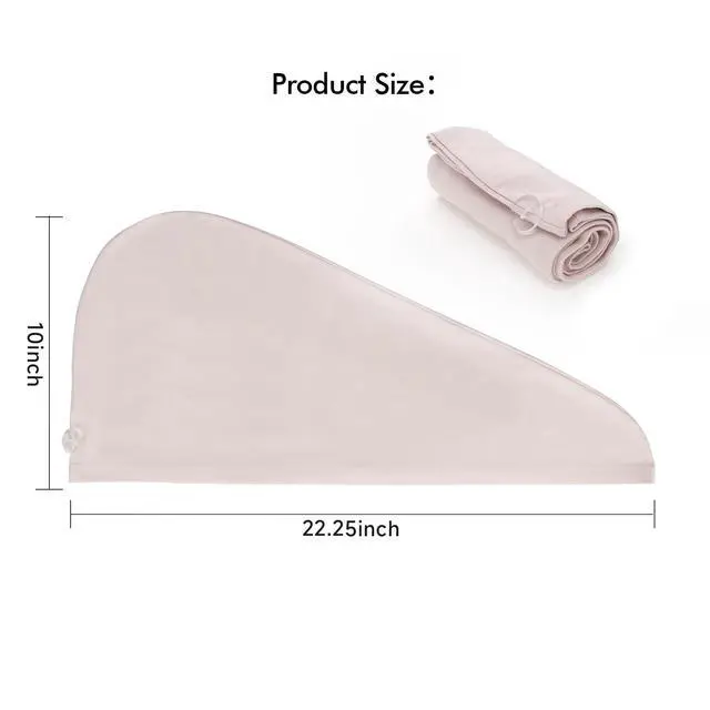 Alt view image 3 of 7 - T-Shirt Hair Plopping Towel for All Textures - Cotton Blend Water Absorption Turban with Secure Button - Moisture Gentle Styling and Setting Wrap - Pink