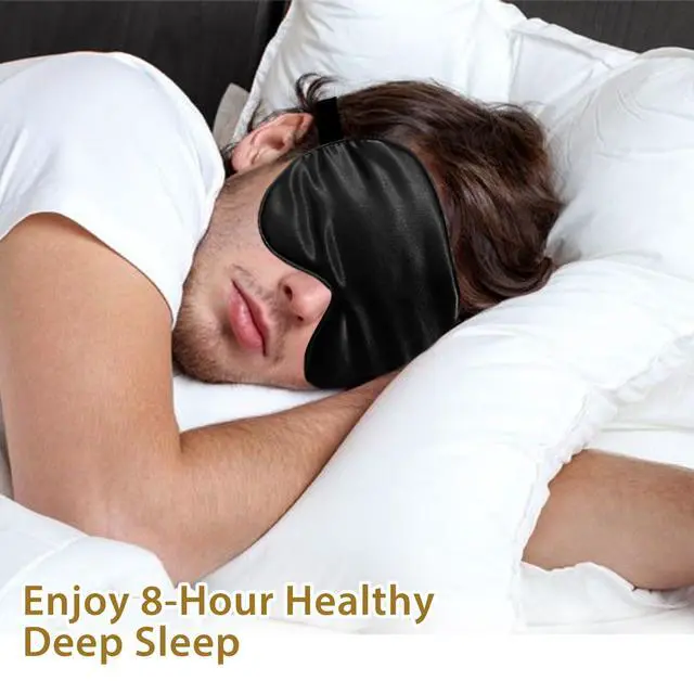 Alt view image 7 of 7 - 4 Pack Silk Sleep Mask - 100% Blackout, Zero Eye Pressure, Blindfold with Adjustable Strap, Super Soft Travel Eye Covers (Black, Pink, Blue, Purple)