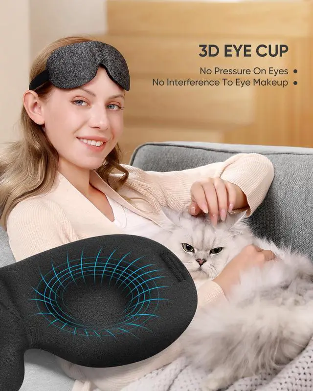Alt view image 3 of 7 - Sleep Mask for Side Sleeper 3 Pack, Blackout 3D Eye Mask for Sleeping, Night Blindfold for Men Women