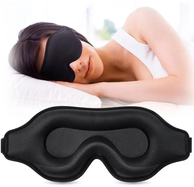 Main image of Sleep Eye Mask for Men Women, Lash Extensions 3D Sleeping Mask, Travel Blackout Night Blindfold Eye Shade Cover with Adjustable Strap (Black)