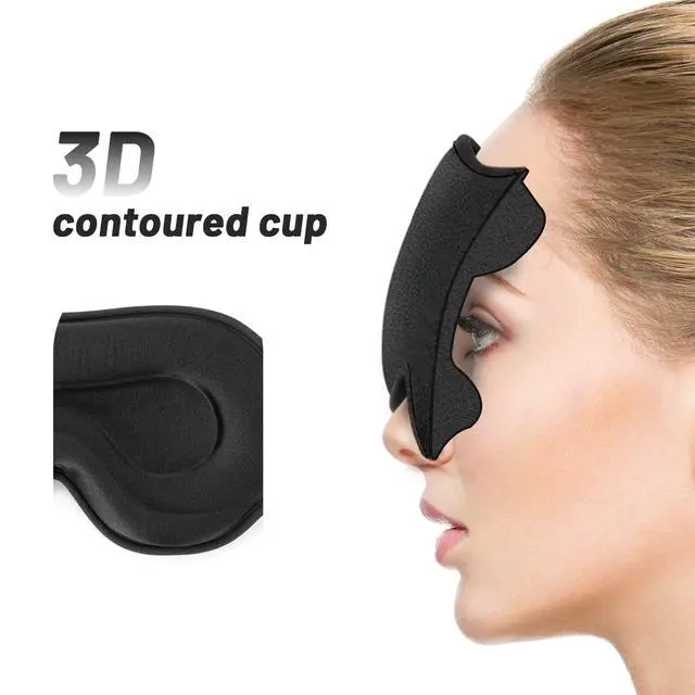 Alt view image 4 of 7 - Sleep Eye Mask for Men Women, Lash Extensions 3D Sleeping Mask, Travel Blackout Night Blindfold Eye Shade Cover with Adjustable Strap (Black)