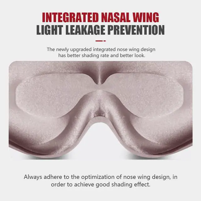 Alt view image 3 of 7 - Sleep Mask, 3D Deep Contoured Eye Covers for Sleeping, 99% Block Out Light Eye Mask,Zero Pressure Cup Blindfold for Men Women, with Adjustable Strap for Sleeping, Yoga, Traveling (Pink)