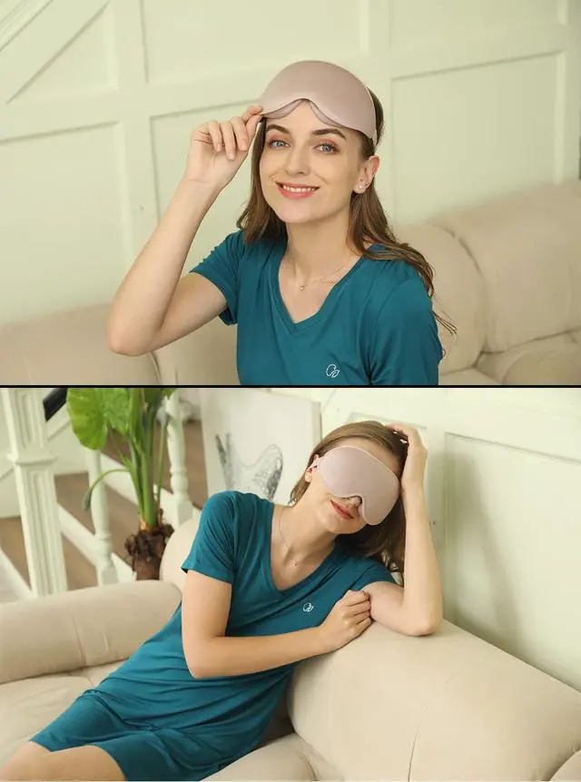 Alt view image 2 of 7 - Sleep Mask, 3D Deep Contoured Eye Covers for Sleeping, 99% Block Out Light Eye Mask,Zero Pressure Cup Blindfold for Men Women, with Adjustable Strap for Sleeping, Yoga, Traveling (Pink)