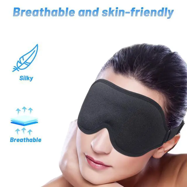 Alt view image 7 of 7 - Sleep Eye Mask for Men Women, Lash Extensions 3D Sleeping Mask, Travel Blackout Night Blindfold Eye Shade Cover with Adjustable Strap (Black)