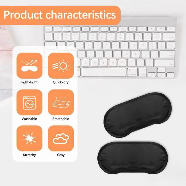 Alt view image 4 of 7 - 40 Pcs Eye Mask Sleep Masks Bulk Blindfolds for Team Building Party Games with Nose Pad and Adjustable Strap for Women Men 4 Layers Black Blindfold Sleeping Mask