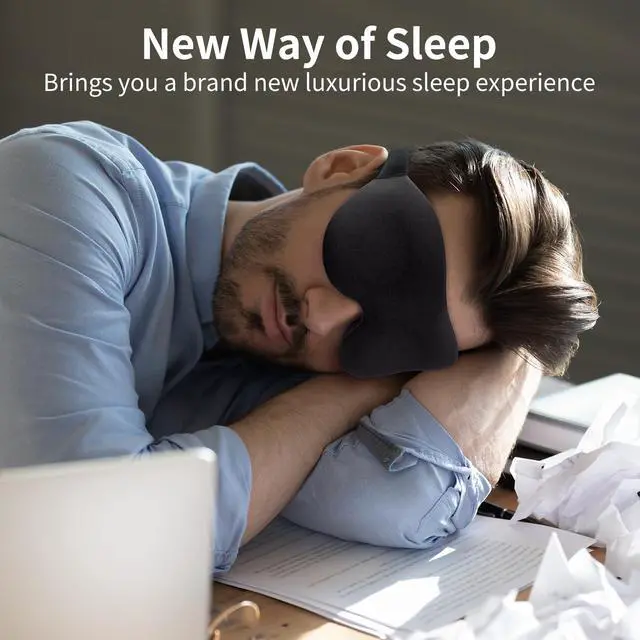 Alt view image 7 of 7 - Sleep Mask for Back and Side Sleeper, Block Out Light, Luxury Sleeping Eye Mask of 3D Night Blindfold, Zero Pressure Breathable Travel Eye Cover Black