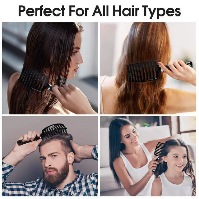 Alt view image 5 of 7 - Hair Brush, Professional Curved Vented Brush for Faster Blow Drying for Women, Men, Paddle Detangling Brush for Wet Dry Curly Thick Straight Hair