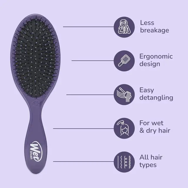 Alt view image 3 of 7 - Original Detangler Hair Brush, Amazon Exclusive Purple - Ultra-Soft IntelliFlex Bristles - Detangling Hairbrush Glides Through Tangles For Wet, Dry & Damaged Hair - Women, & Men