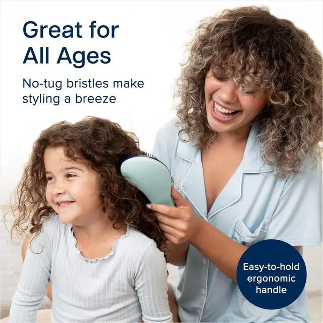 Alt view image 5 of 7 - Glide Thru Detangling Hairbrush that Glides Through Tangles For Wet, Dry and Damaged Hair - Gentle Detangler Styling Tool for Adults, Kids, Men and Women - 7.5 x 3 in, Turquoise