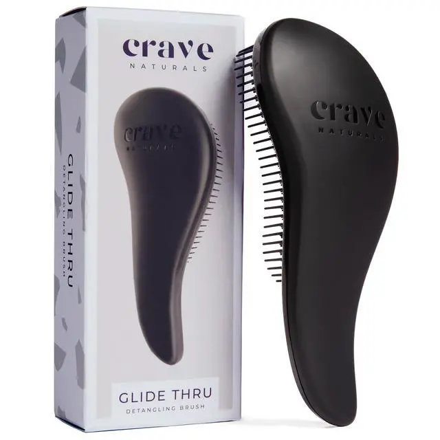 Main image of Glide Thru Detangling Brush, Detangler Brush for Curly, Straight, Wet and Dry Hair Comb for Adults and Kids, Hair Accessories for Women, Black