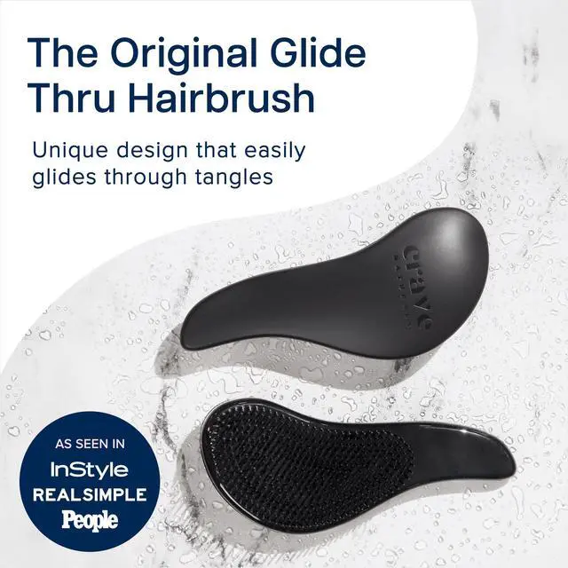 Alt view image 2 of 7 - Glide Thru Detangling Brush, Detangler Brush for Curly, Straight, Wet and Dry Hair Comb for Adults and Kids, Hair Accessories for Women, Black