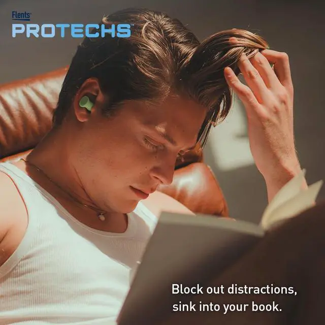 Alt view image 6 of 7 - Protechs Foam Ear Plugs, 10 Pair with case Sleeping, Snoring, Loud Noise, Traveling, Concerts, Construction, Studying, Work, Shooting, NRR 33, Noise Cancelling, Green, Made in the USA