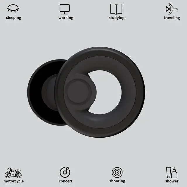 Alt view image 2 of 6 - Ear Plugs for Noise Cancelling Ear Protection EarPlugs for Sleep,Concerts,Work,Study,8 Size Eartips with Small Box,Perfect -30dB Silicone Earplugs for Noise Reduction