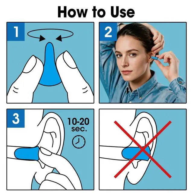 Alt view image 4 of 7 - 100 Pairs Ear Plugs Bulk, NRR 32dB Soft Foam Ear Plugs for Sleeping Noise Cancelling, Earplugs for Concerts Shooting Swimming Noise Reduction (Lake Blue)