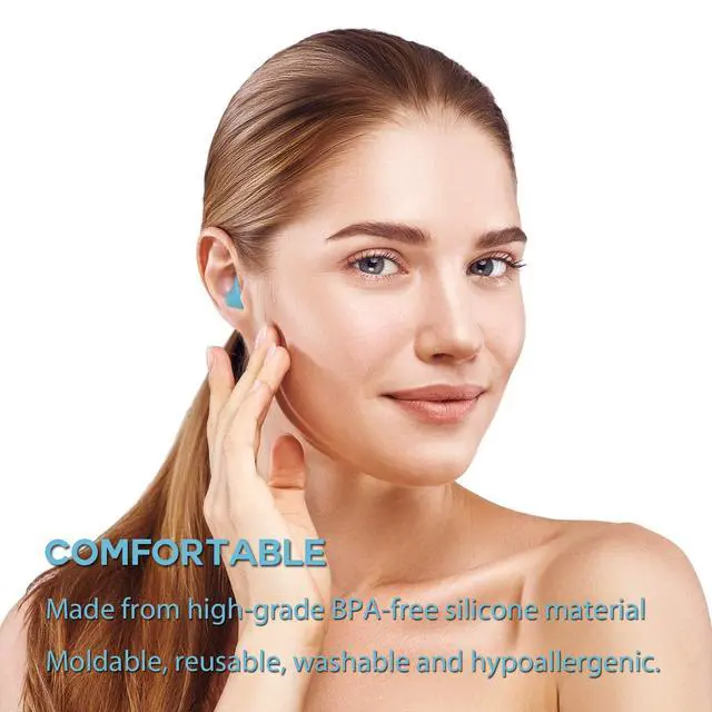 Alt view image 3 of 7 - Ear Plugs for Sleeping - Vegpoet Reusable Moldable Silicone Earplugs Noise Cancelling Reduction for Concerts, Swimming, Shooting, Snoring, Airplane, Musicians, Motorcycle, 12 Pack
