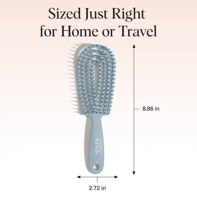 Alt view image 5 of 7 - Hair Brush Detangler Flexi Flow Hair Brush for Women, Men & Kids | Detangling Brushes for Curly Hair with Bendable Frame, Bounce Curl Defining Brush for Wet or Dry Strands - Haze Blue