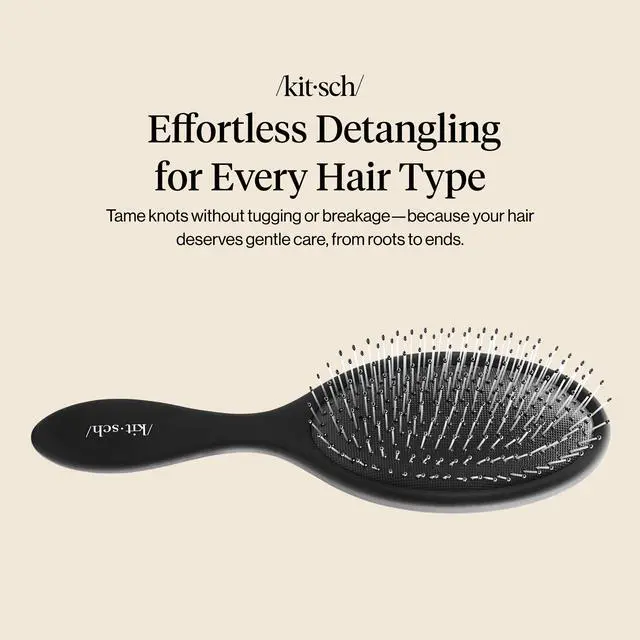 Alt view image 2 of 7 - Wet/Dry Hair Brush Detangler Flexi Hair Brush for Women, Men & Kids | Detangling Brush for Curly Hair, Bounce Curl Defining Brush for Wet or Dry Strands - Flexi Black