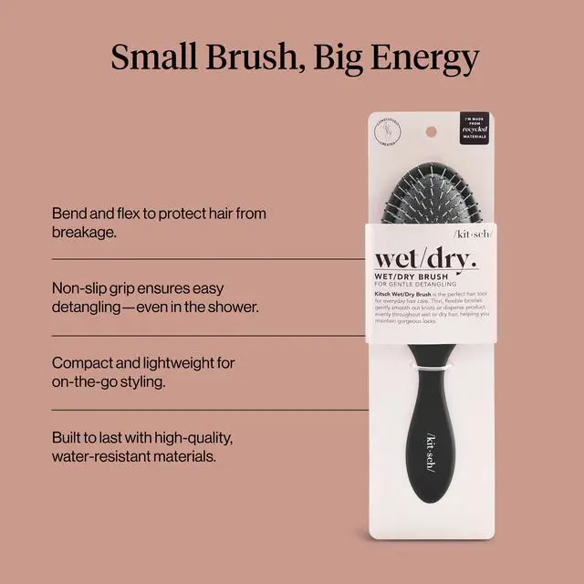 Alt view image 4 of 7 - Wet/Dry Hair Brush Detangler Flexi Hair Brush for Women, Men & Kids | Detangling Brush for Curly Hair, Bounce Curl Defining Brush for Wet or Dry Strands - Flexi Black